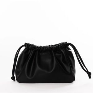 Anthropologie Jules Kae Black Vegan leather bucket pull string crossbody. NWT